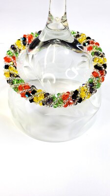 Halloween Russian Spiral Handmade Crystal Beaded Bracelet Bead Weave Bracelet Bicone Bracelet - image1